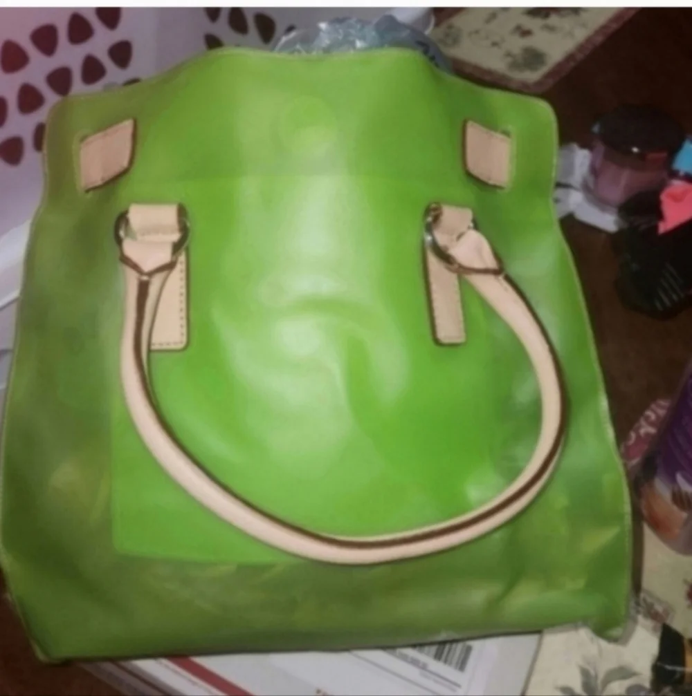 💣💣 Limited RARE HTF VINTAGE MICHAEL KORS NEON GREEN FROSTED JELLY HAMILTON - Picture 5 of 8